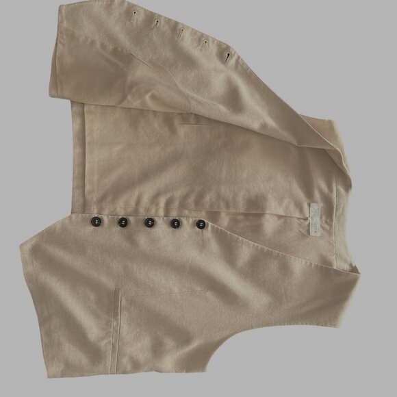 LINEN TAILORED VEST Size XL Beige from Zara Spain. Like NEW - Picture 6 of 10